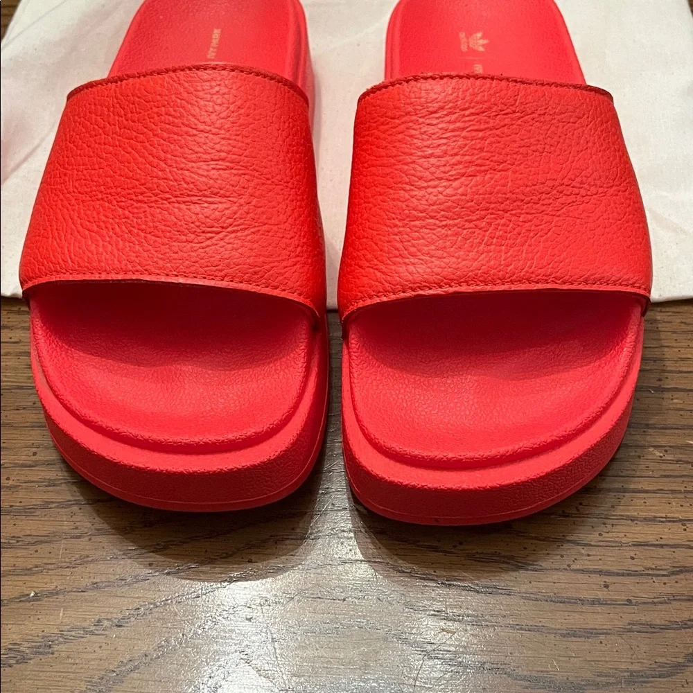 Adidas Ivy Park Red Slide Sandals with dust bag, size 8‎